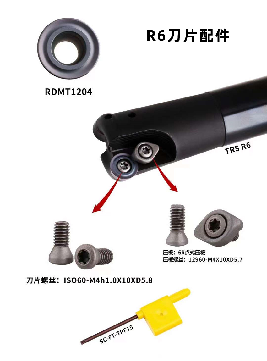 TRS R6銑刀桿R6圓刀片專